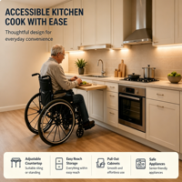 Maison modulaire préfabriquée sans obstacle pour personnes âgées, unité d'habitation complémentaire (ADU), mini-maison accessible, maison adaptée aux seniors