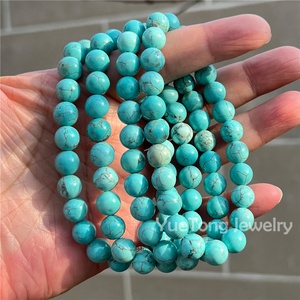 8mm Round Gemstone <strong>Turquoise</strong> <strong>Beads</strong> Bracelet, Crystal Quartz Bracelets For Women Gift Jewelry Wholesale - Product Image 1