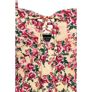 Vestido de Noche con Tirantes y Estampado Floral de Loto - Product Image 1
