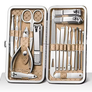 HQ Mixed Proc Discount Factory Wholesale Professional 19pcs Stainless Steel 10-in-1 Portable Manicure Pedicure Set <b>Nail</b> Kit <b>Box</b> - Product Image 1