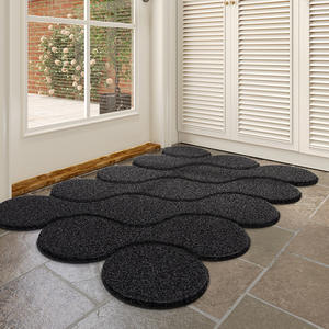 Tapis d'entrée rectangulaire gris foncé en PVC, antidérapant, résistant aux taches, couleur unie, pour hall d'entrée et salon - Product Image 4