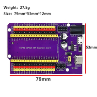 Carte d'extension ESP32S 38 broches violette, convertisseur DC/DC, kit de communication Linux I2C, nouveau, original