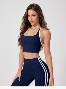 Correa ajustable Bare Feel Yoga Bra Seamless Cross Back Sports <span class=keywords><strong>Crop</strong></span> Quick Dry Medium Impact Running Gym <span class=keywords><strong>Top</strong></span> Mujeres - Product Image 4