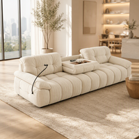 Ensemble de canapés électriques de qualité supérieure pour salon, style italien moderne, canapé-lit multifonctionnel de luxe avec plateau à thé