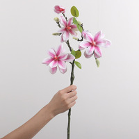 Décorations de Magnolia Réalistes, Arrangements Floraux Haut de Gamme pour Salon et Table à Manger, Fleurs Artificielles Premium