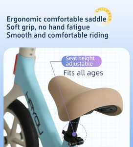 Nouveauté 2026 : Vélo d'équilibre pour tout-petits de 12 pouces en nylon avec selle recouverte de cuir pour enfants, certifié CE - Product Image 3