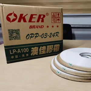 2023高品质原装Oker 9毫米Bopp薄膜袋密封胶带，适用于聚丙烯、聚乙烯袋