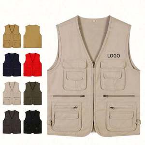 Gilet multi-poches pour homme en coton 100% de qualité supérieure, veste d'extérieur, pêche, photographie, veste sans manches - Product Image 4