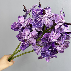 Orchidée réaliste à 7 têtes, toucher naturel, pour décoration de mariage et de cérémonie de remise des diplômes, matériel floral paysager, soie imprimée en 3D, <span class=keywords><strong>Vanda</strong></span> - Product Image 2