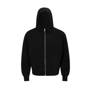 Người Đàn Ông Của Heavyweight 500 GSM Quá Khổ Áo Khoác Và Zip Jumper Tùy Chỉnh In Áo Trống Áo Khoác Cho Mùa Đông Odm Cung Cấp - Product Image 4