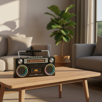 Lecteur de cassettes Boombox rétro rechargeable de haute qualité 8000mAh avec radio AM FM SW et haut-parleurs stéréo sans fil Bluetooth double 5W