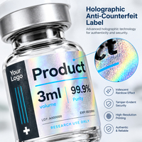 Étiquettes de flacons de 10 ml personnalisées, holographiques, en BOPP, imperméables, autocollantes, pour produits pharmaceutiques