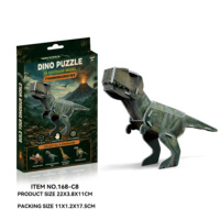 Rompecabezas de Dinosaurios Realistas HTL para Niños, Juego Educativo de Ensamblaje de Animales Prehistóricos, Set de Juguetes Coleccionables