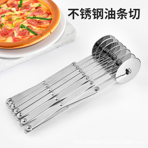 Cortador de pizza retráctil de acero inoxidable, cortador plegable de múltiples ruedas para palitos de masa, cuchillo para hornear, uso comercial - Product Image 4