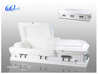 Ataúd de Madera de Álamo Macizo Urand, Estilo Americano, Duradero, Ecológico, Acabado en Madera Natural, 1 Año de Garantía, Uso Funerario para Adultos