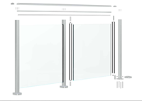 Großhandel Aluminium-Glasgeländer Rahmenloses Gehärtetes Glas-Balustrade für Balkon, Terrasse und Wohnhäuser