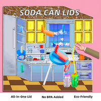 Couvre-boîtes écologiques pour boissons gazeuses, sans BPA, avec pailles, anti-déversement, réutilisables, hermétiques, pour canettes de soda