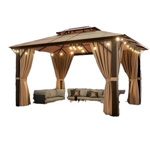 <span class=keywords><strong>Pergola</strong></span> à structure en acier avec pavillon de jardin extérieur en alliage d'<span class=keywords><strong>aluminium</strong></span>, gazebo en <span class=keywords><strong>polycarbonate</strong></span> et revêtement en poudre pour application sur balcon - Product Image 1