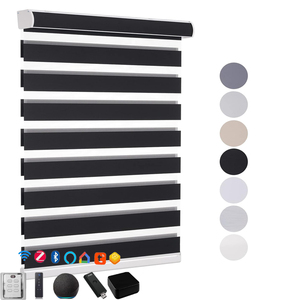 Persiana enrollable de cebra motorizada, precio asequible, persianas <span class=keywords><strong>enrollables</strong></span> de cebra para ventana de oficina, persianas de cebra de doble capa - Product Image 2