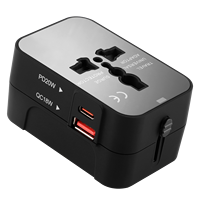 Adaptador de Viaje Universal RRtravel PD 20W con Doble USB para Australia, Europa, Reino Unido/UE y Más - Certificado CE, ROHS, FCC