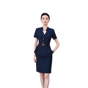 Office Lady Short Sleeve Top Summer Worsted Suit Jacket Commute Style - Product Image 5