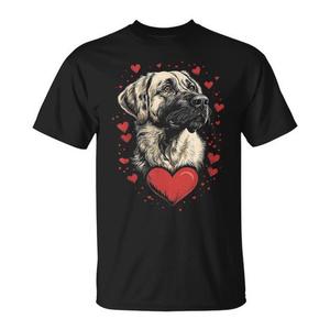 T-shirt chien de berger anatolien, design cœur pour la Saint-Valentin, coton noir, coupe unisexe - Product Image 1