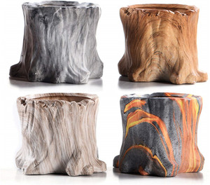 Vasi da <span class=keywords><strong>fiori</strong></span> in ceramica per interni Vasi da 4.35 pollici succulenti per fioriera piccoli vasi in ceramica per <span class=keywords><strong>Cactus</strong></span> Set 4 Pack albero ceppo succulento - Product Image 6