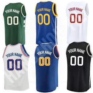 قمصان كرة سلة مخصصة للفريق الأمريكي بجميع الأنماط وبأسعار معقولة، بتصميم مخطط باللون الأزرق والأبيض والأسود، مخيطة/مطبوعة بالحرارة - Product Image 2