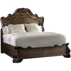 Amerikaanse Stijl Massief Eiken Hout Tweepersoonsbed 1.8M Grote Slaapkamer <span class=keywords><strong>Vintage</strong></span> Distressed Gesneden Meubels - Product Image 5