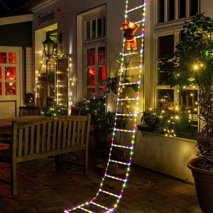 Tira de Luces LED de Navidad con Forma de Escalera, 40 cm, Multicolor, Control Manual, Funciona con Pilas, Papá Noel Escalando, Decoración Interior y Exterior - Product Image 2