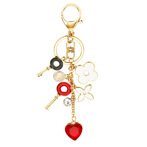 2025 Nueva fábrica al por mayor Moonlight Stone Tulip Car Girl Cute Bag colgante pequeño regalo al por mayor llavero de diamante de Metal - Product Image 1