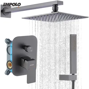 Hot Selling Empolo Wall Mounted Concealed Shower Set Single Handle Rainfall Square Shower Head Mixer Bathroom Shower System