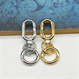 Anneau porte-clés rond à ressort, mousqueton, anneaux en O, crochet pivotant à déclenchement, fermoirs métalliques, porte-clés, lanière de sac à main, loisirs créatifs, chaîne de clés - Product Image 4