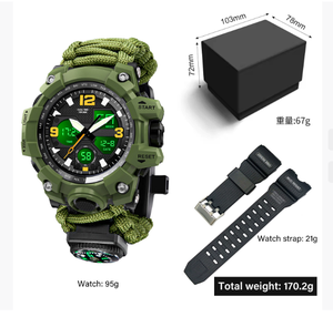 DFS10 Customizable Multifunctional LOGO Outdoor <b>Compass</b> Hiking Survival Tactical <b>Watch</b> <b>With</b> Whistle Fire Starter - Product Image 3