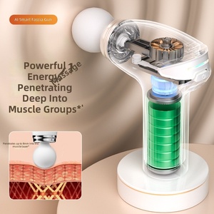 Masseur musculaire sans fil portatif à percussion, 6 vitesses, moteur sans balais, rechargeable par USB, silencieux, 6 têtes, pour <span class=keywords><strong>massage</strong></span> des tissus profonds - Product Image 5