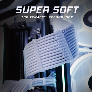 Asiahorse Customization 24 Pin <b>8</b> Pin White PSU Cable Sleeves Extensions Kit PC in Stock - Product Image 3