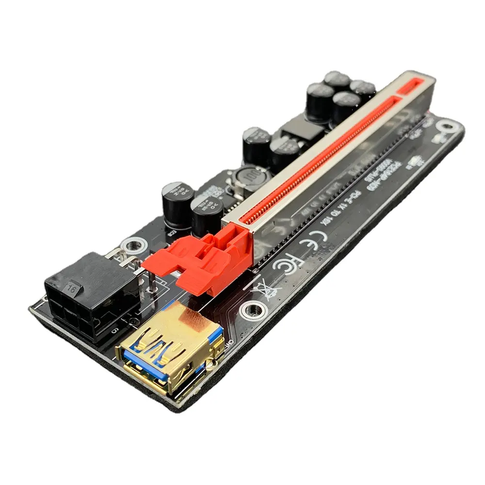 2021 più recente VER 009S plus con 8 condensatori solidi Pcie Riser Card PCIe 1X a 16X Pci-e Riser 60cm USB3.0 cavo GPU Riser Card