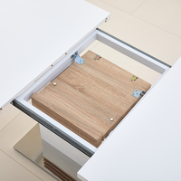 Ensemble de table à manger en bois nordique moderne et élégant, 6 places, rectangulaire, blanc, extensible, meubles de salle à manger