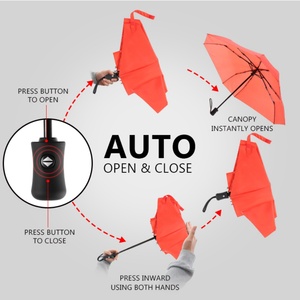 Custom Wholesale Outdoor Iron <b>Frame</b> Windproof Square Garden Parasol Automatic 3 Fold Travel Umbrella All-Season Advertising Gift - Product Image 4