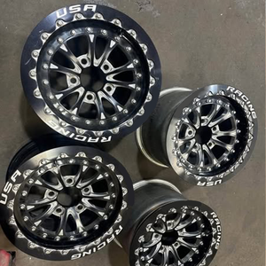 ล้อฟอร์จหลัง 2 ชิ้น 5x114.3 5x127 สีดำขอบกัดลายเว้าลึก ล้อแต่งแบบ Beadlock สำหรับรถ JEEP Trackhawk ขนาด 15 17 นิ้ว - Product Image 4