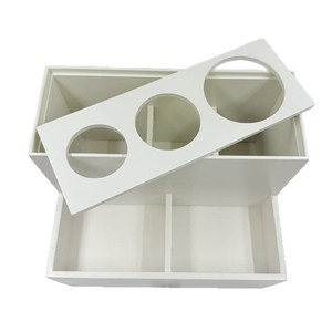 Bamboo Storage <b>Box</b> Drawer Style Two Layer Desktop Cosmetic Organizer With Drawers Solid Color <b>Makeup</b> Organizers - Product Image 2
