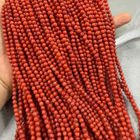 Perles de pierres précieuses mélangées en coquillages et os de corail rouge teint de 3 mm pour la fabrication de bijoux en vrac