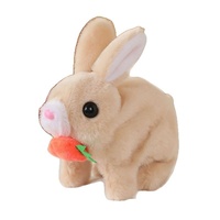 Peluche de lapin électrique simulée HongRuiKe avec rembourrage en coton PP, marche, aboie et secoue les oreilles, cadeau d'Halloween unisexe 11-30cm