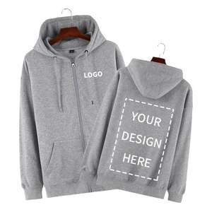 เสื้อสเวตเตอร์แบบมีฮู้ดสำหรับผู้ชายและผู้หญิงเสื้อสเวตเตอร์มีซิปรูดแบบลำลองสำหรับผู้ชายและผู้หญิงผ้าคอตตอนออร์แกนิกทรงโอเวอร์ไซส์ออกแบบโลโก้ได้ตามต้องการ - Product Image 1