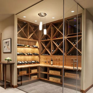 Customize Modular Solid Wood <strong>Wine</strong> Cellar <strong>Cabinet</strong> Retro <strong>Wine</strong> Rack for <strong>Wine</strong> Collection - Product Image 1