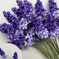 YOPIN-8112 Bunga Hyacinth Delphinium Buatan Multi-warna 2 Kepala Bunga Sutra untuk Pesta Pernikahan Rumah Dalam Ruangan Luar Ruangan Natal
