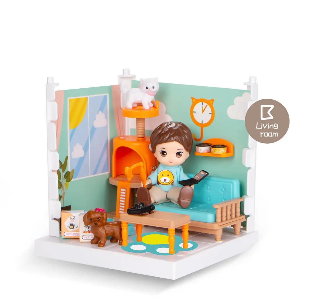 Детская сборная миниатюрная <span class=keywords><strong>кукла</strong></span> «сделай сам», набор для дошкольных ролевых игр, мебель для дома, игрушки