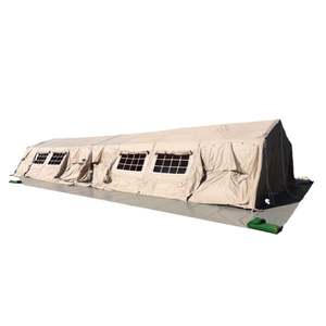 Grande tente d'été de qualité militaire, imperméable, en bâche Oxford PVC, beige désert, robuste, 80 m², pour 40 personnes, une chambre - Product Image 3