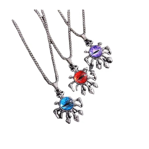 Wholesale Unisex Fashion Jewelry Acrylic Drill Eye Modelling Pendant Necklace for Halloween Parties Engagement Wedding Gift