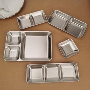 調味料サービングディッシュ 304 ステンレス鋼ディップディッシュ 1/2/3 コンパートメント付き 鍋 BBQ ソース 前菜用 キッチン用 - Product Image 1